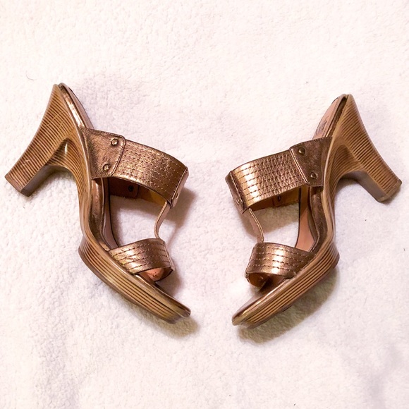 Sofft Leather Metallic Bronze Heeled Sandals 8.5 - Picture 4 of 7